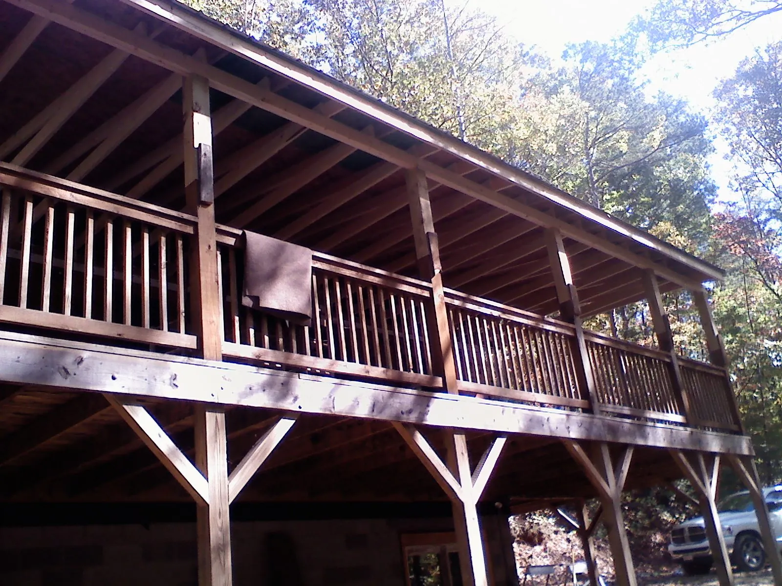 Timber framing under a new elevated porch and deck — Roof Leak Repair in Crooks by Roofing Brothers